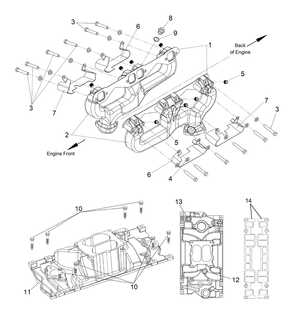 Engine Group - Manifold Diagram and Parts List for 076071-0  Briggs and Stratton Generator